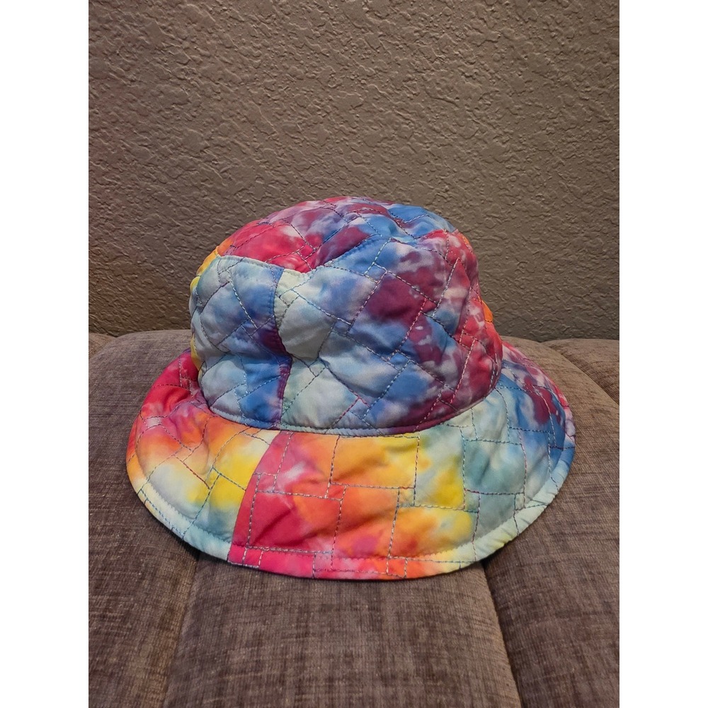 Kurt Geiger London Quilted Tie Dye Bucket Hat Multicolor Rainbow Eagle Head